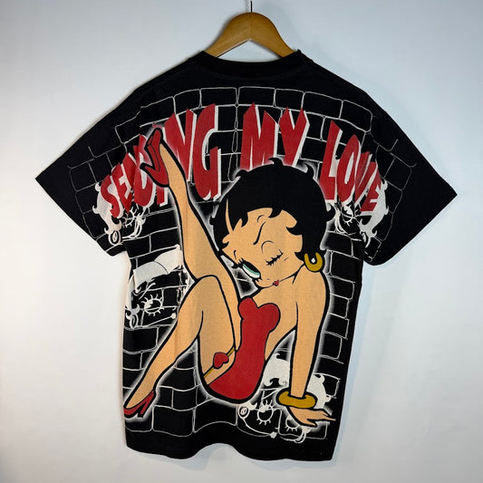 BETTY BOOP オールオーバープリント Tシャツ|前後プリント・TULTEXボディ・Lサイズ
