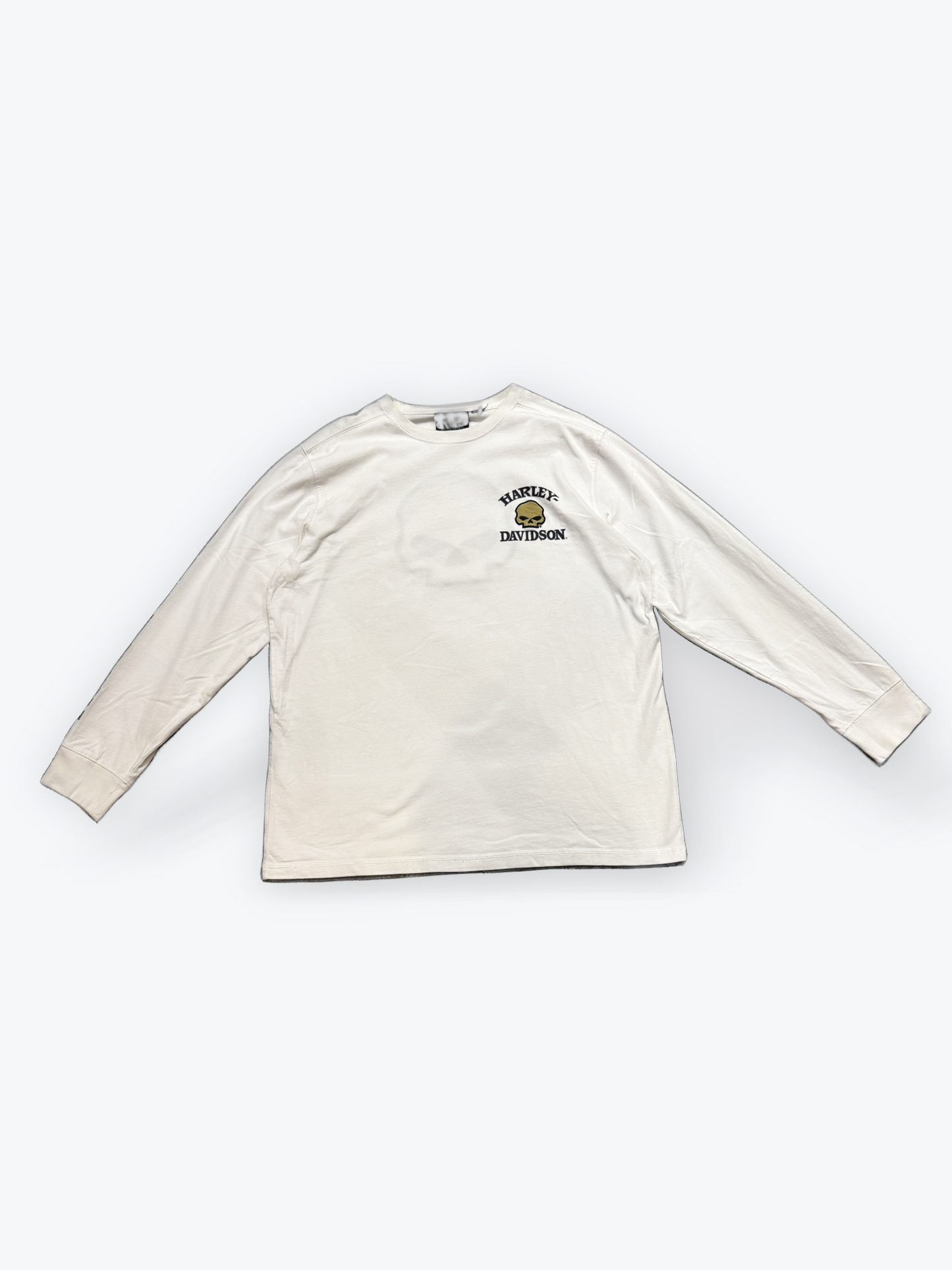 00s Harley-Davidson ビッグスカル ロングスリーブTシャツ ホワイト