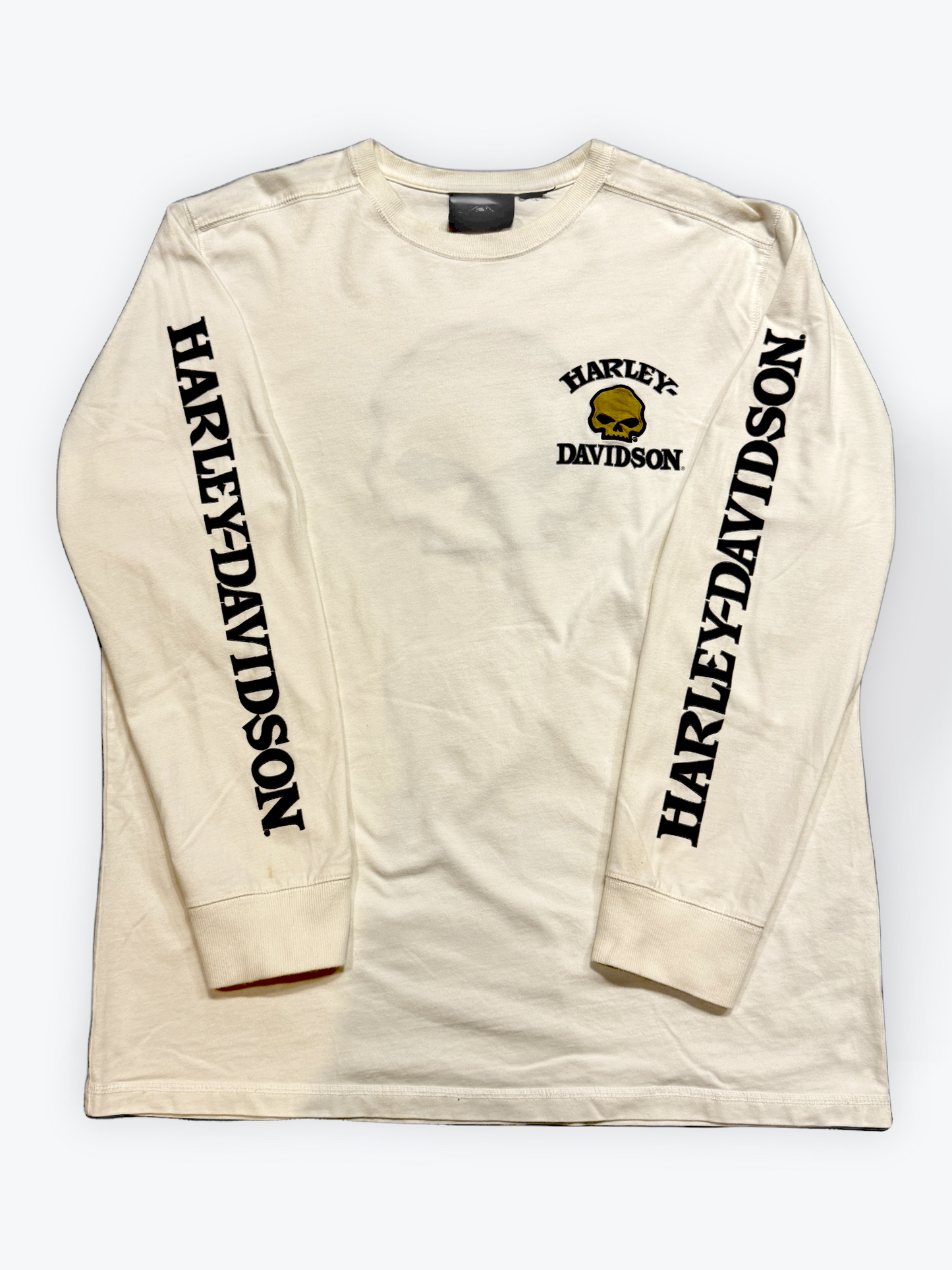 00s Harley-Davidson ビッグスカル ロングスリーブTシャツ ホワイト