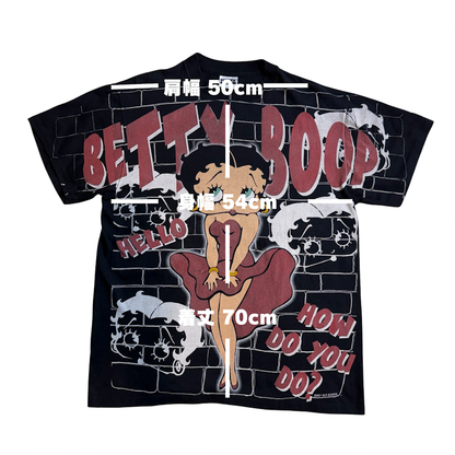 BETTY BOOP オールオーバープリント Tシャツ｜前後プリント・TULTEXボディ・Lサイズ