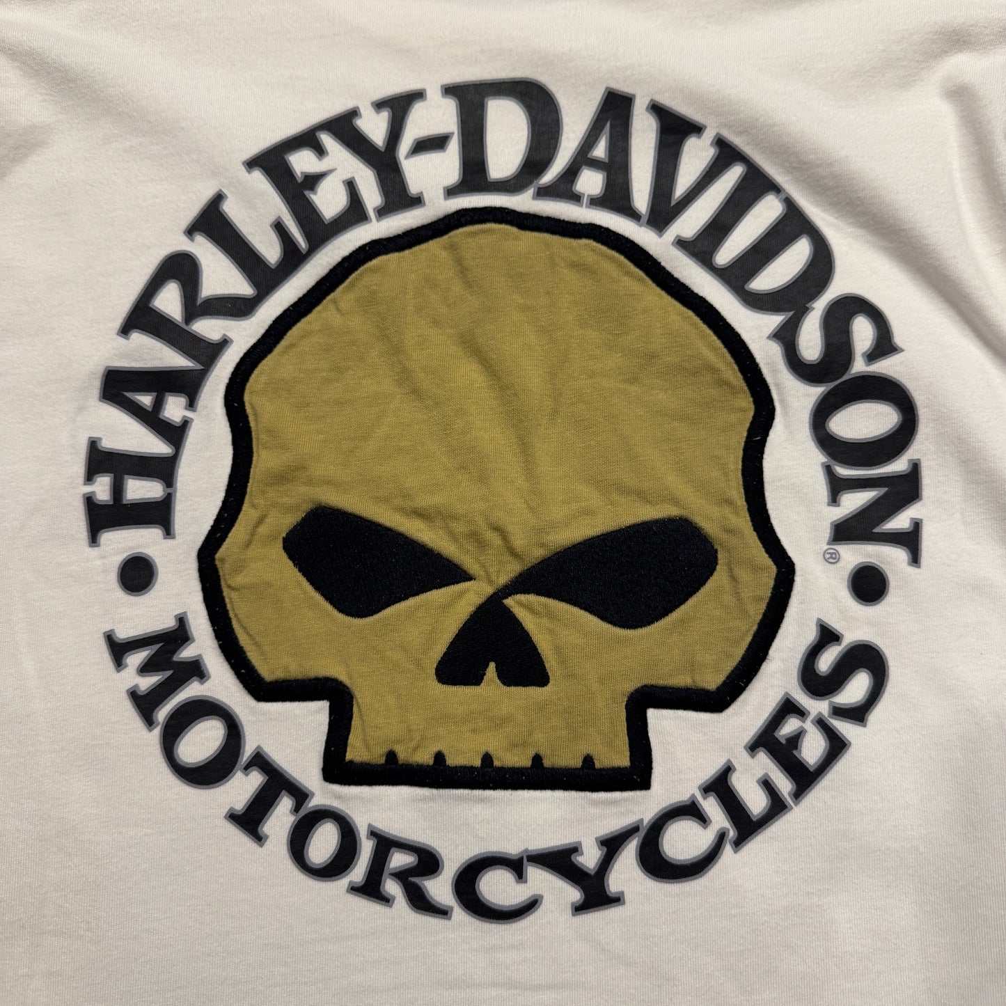 00s Harley-Davidson ビッグスカル ロングスリーブTシャツ ホワイト
