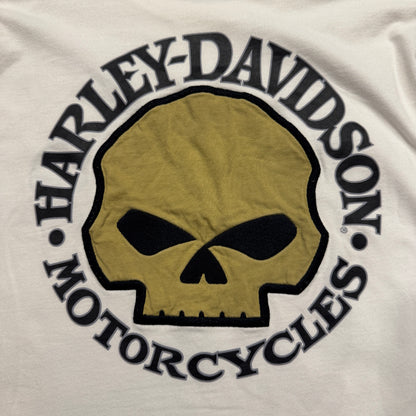 00s Harley-Davidson ビッグスカル ロングスリーブTシャツ ホワイト