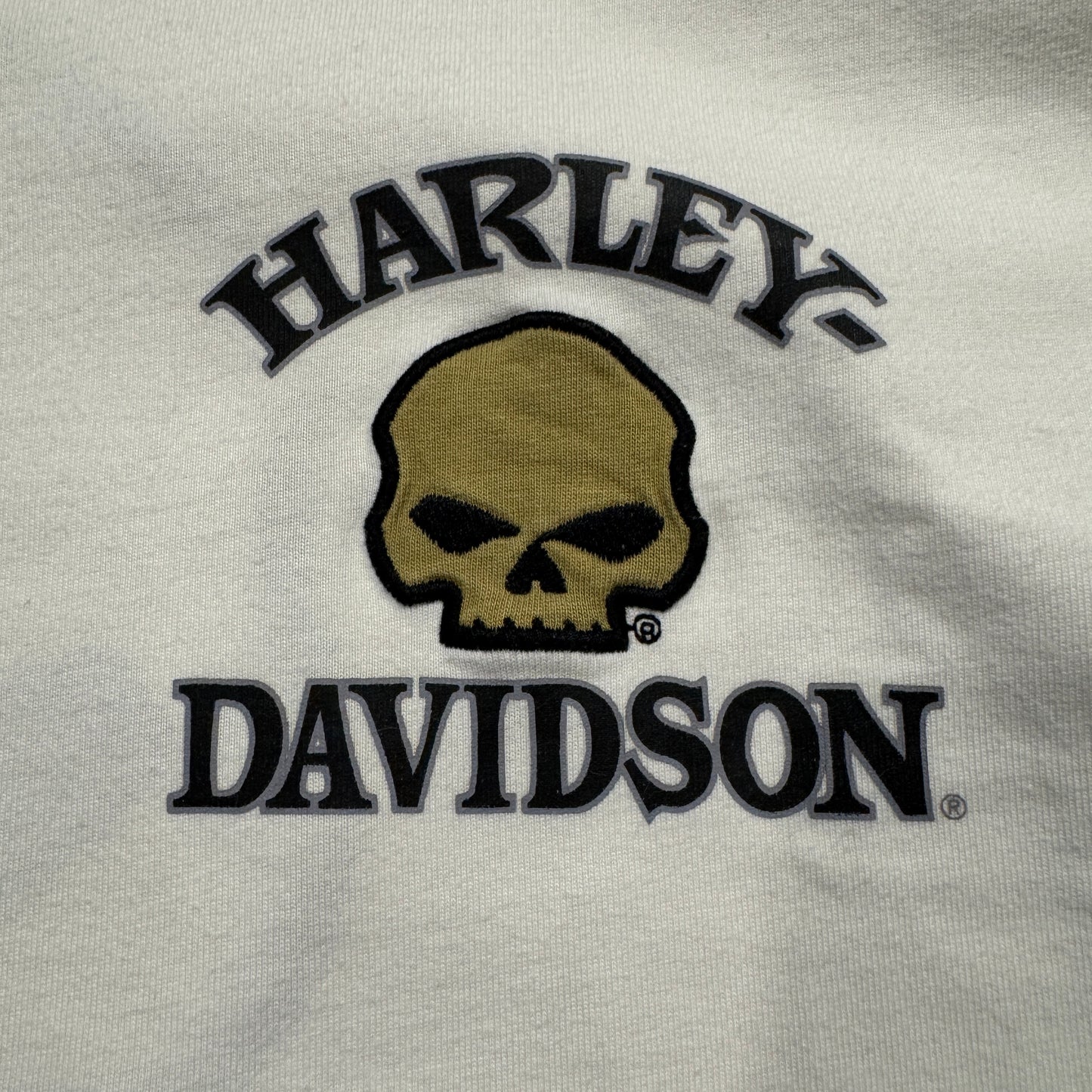 00s Harley-Davidson ビッグスカル ロングスリーブTシャツ ホワイト