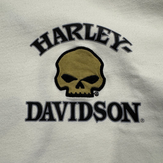 00s Harley-Davidson ビッグスカル ロングスリーブTシャツ ホワイト