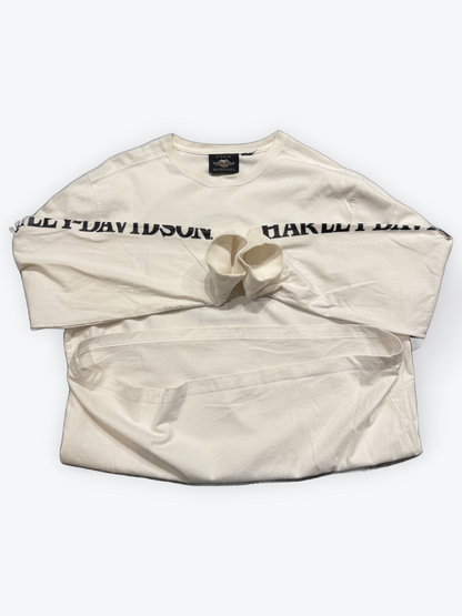 00s Harley-Davidson ビッグスカル ロングスリーブTシャツ ホワイト