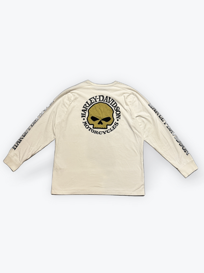 00s Harley-Davidson ビッグスカル ロングスリーブTシャツ ホワイト