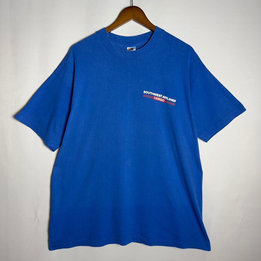 90s Southwest Airlines Cargo USA製 企業Tシャツ ブルー XL