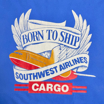 90s Southwest Airlines Cargo USA製 企業Tシャツ ブルー XL