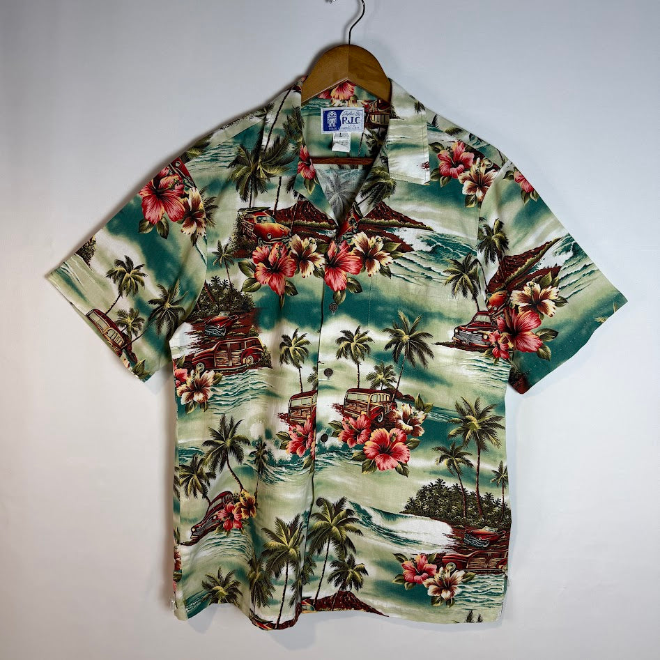 🌺Made in Hawaii🌺 RJC ハワイアンシャツ アロハシャツ コットン100% Lサイズ