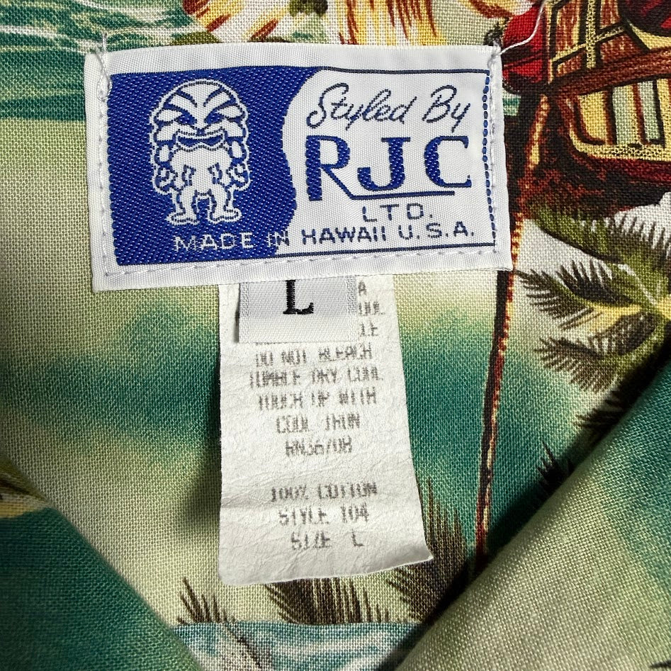 🌺Made in Hawaii🌺 RJC ハワイアンシャツ アロハシャツ コットン100% Lサイズ