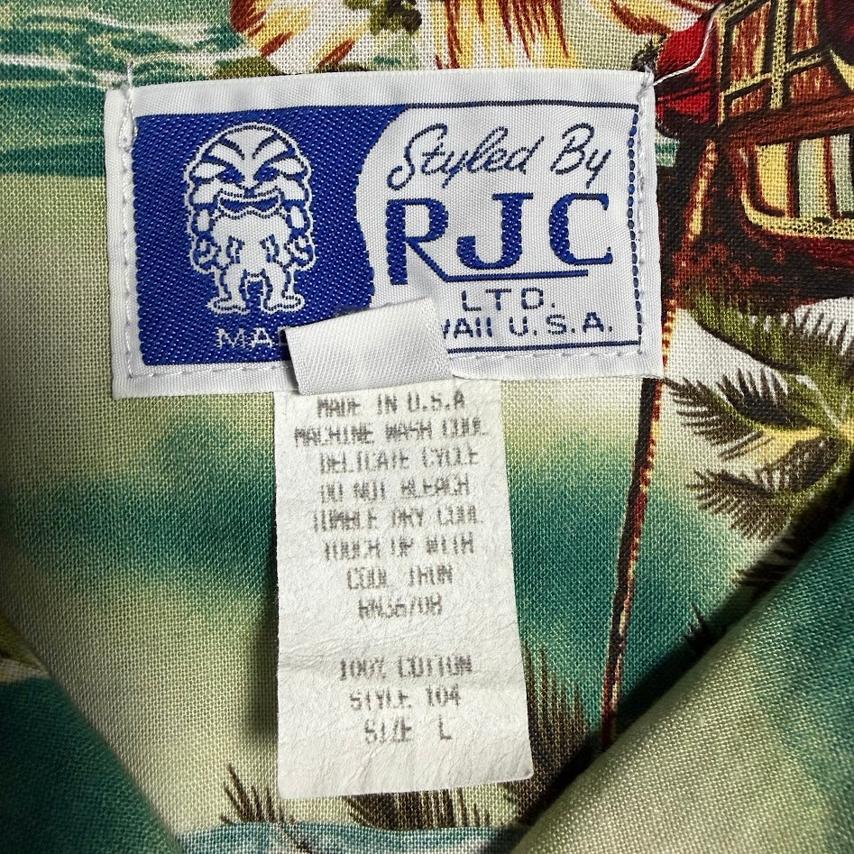 🌺Made in Hawaii🌺 RJC ハワイアンシャツ アロハシャツ コットン100% Lサイズ