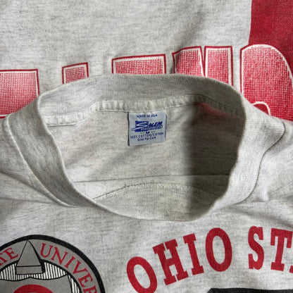 90s USA製 Salem Sportswear Ohio State Buckeyes 両面プリント カレッジTシャツ グレー ヴィンテージ