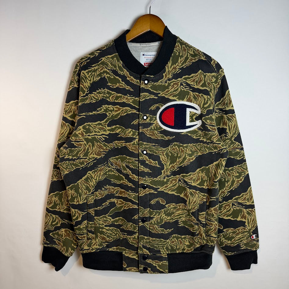 Supreme × Champion 2015 FW Snap Front Sweat｜タイガーカモ スナップジャケット M