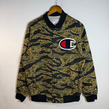 Supreme × Champion 2015 FW Snap Front Sweat｜タイガーカモ スナップジャケット M