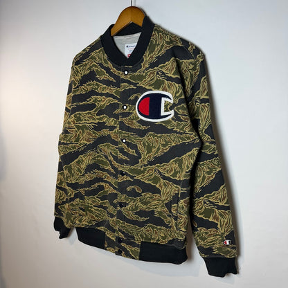 Supreme × Champion 2015 FW Snap Front Sweat｜タイガーカモ スナップジャケット M
