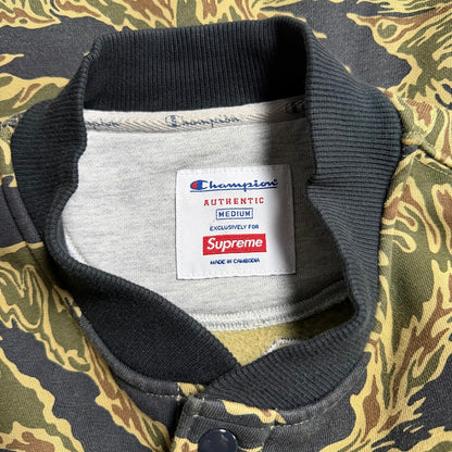 Supreme × Champion 2015 FW Snap Front Sweat｜タイガーカモ スナップジャケット M