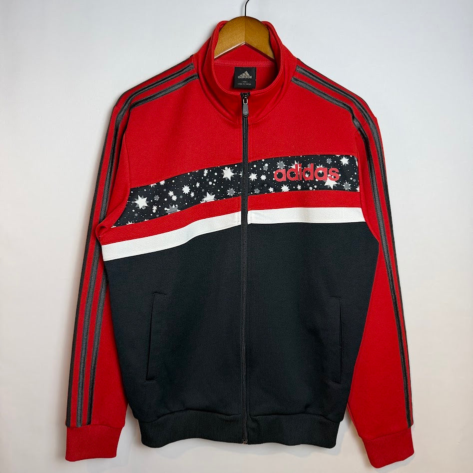 adidas 2008 韓国製 星柄 トラックジャケット｜レッド×ブラック｜100（L相当）