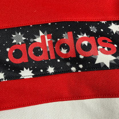adidas 2008 韓国製 星柄 トラックジャケット｜レッド×ブラック｜100（L相当）