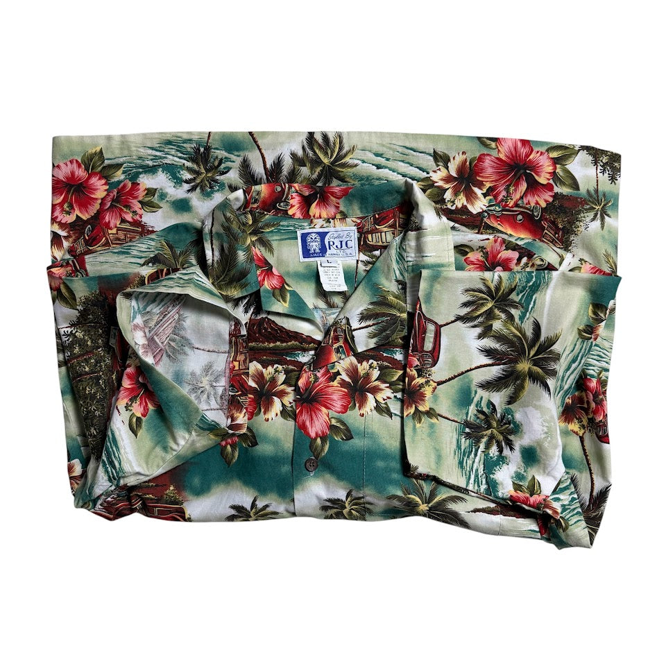 🌺Made in Hawaii🌺 RJC ハワイアンシャツ アロハシャツ コットン100% Lサイズ
