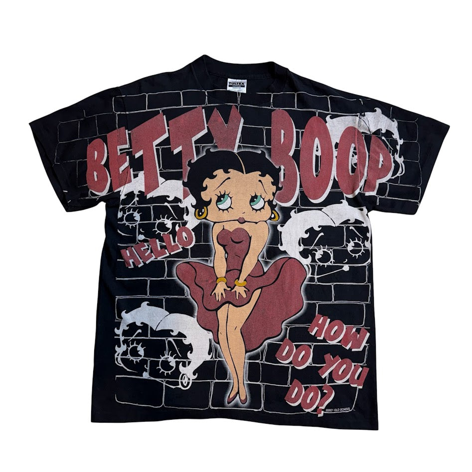 BETTY BOOP オールオーバープリント Tシャツ｜前後プリント・TULTEXボディ・Lサイズ