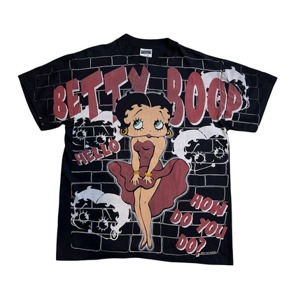 BETTY BOOP オールオーバープリント Tシャツ｜前後プリント・TULTEXボディ・Lサイズ