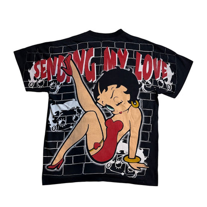 BETTY BOOP オールオーバープリント Tシャツ｜前後プリント・TULTEXボディ・Lサイズ