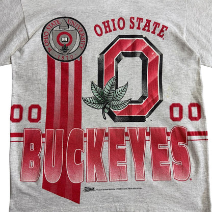 90s USA製 Salem Sportswear Ohio State Buckeyes 両面プリント カレッジTシャツ グレー ヴィンテージ