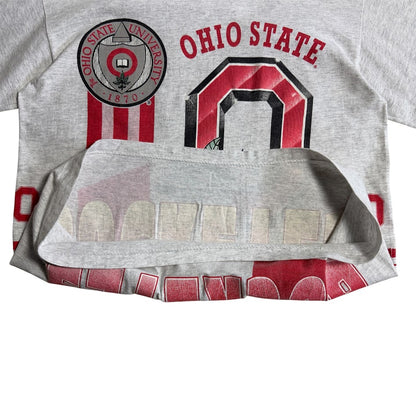 90s USA製 Salem Sportswear Ohio State Buckeyes 両面プリント カレッジTシャツ グレー ヴィンテージ