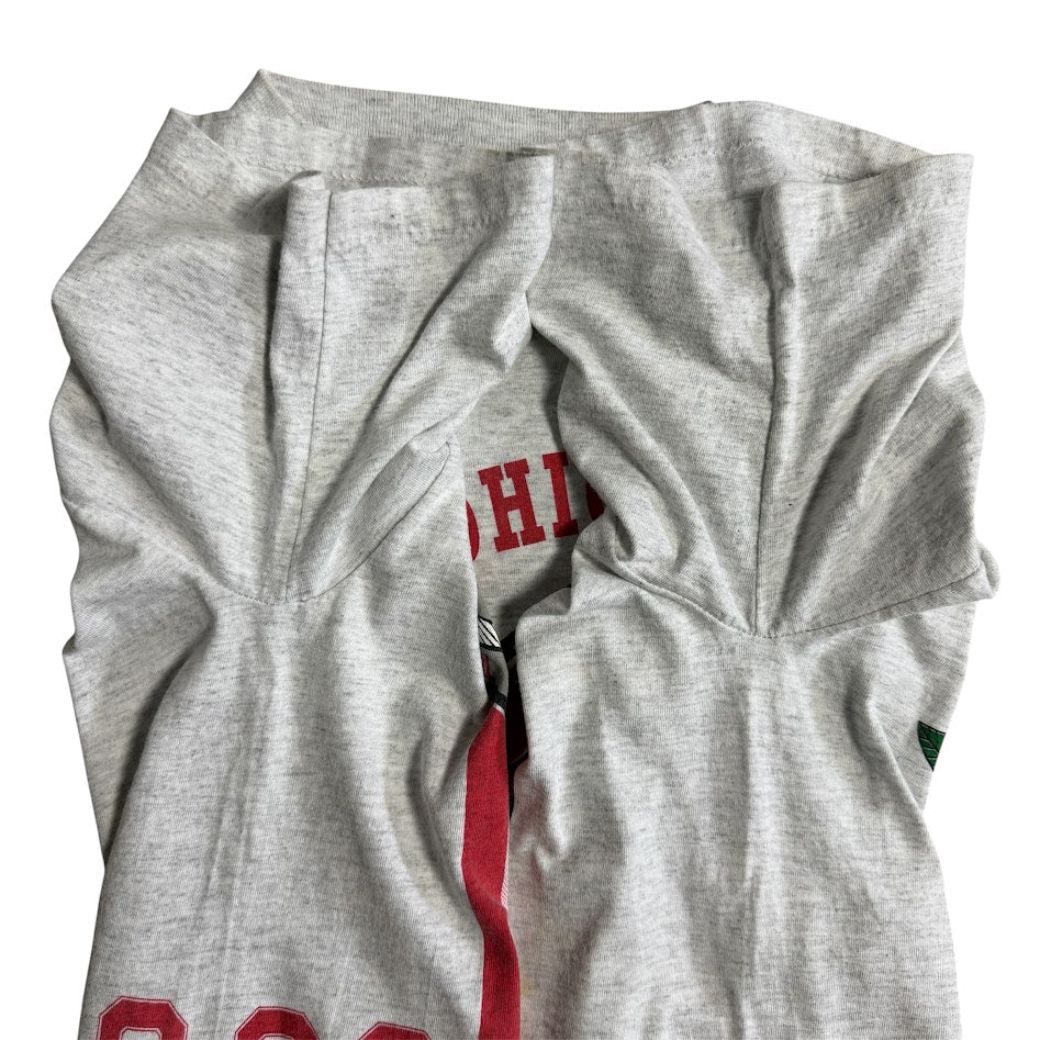 90s USA製 Salem Sportswear Ohio State Buckeyes 両面プリント カレッジTシャツ グレー ヴィンテージ
