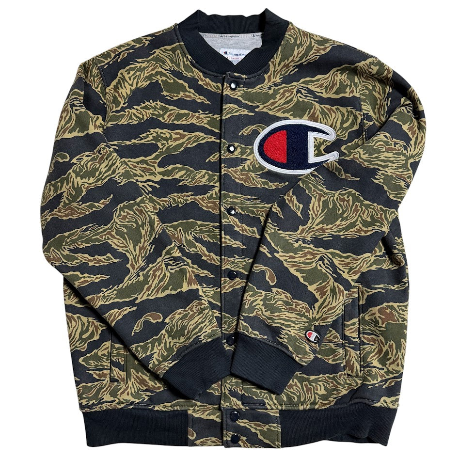 Supreme × Champion 2015 FW Snap Front Sweat｜タイガーカモ スナップジャケット M