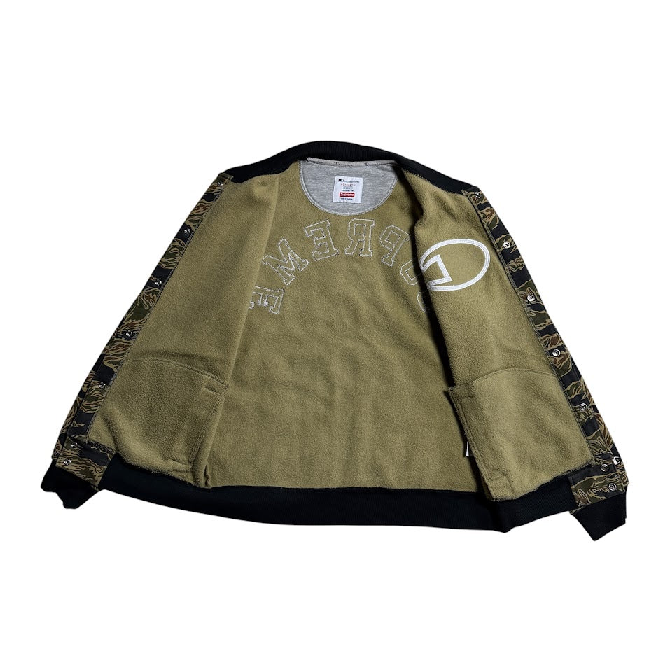 Supreme × Champion 2015 FW Snap Front Sweat｜タイガーカモ スナップジャケット M