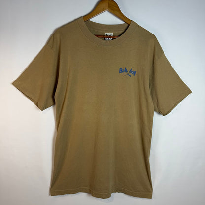 ⭐️USA製⭐️ BAD BOY バックプリントTシャツ ベージュ Made in USA 100%コットン Lサイズ