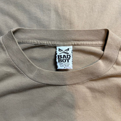 ⭐️USA製⭐️ BAD BOY バックプリントTシャツ ベージュ Made in USA 100%コットン Lサイズ