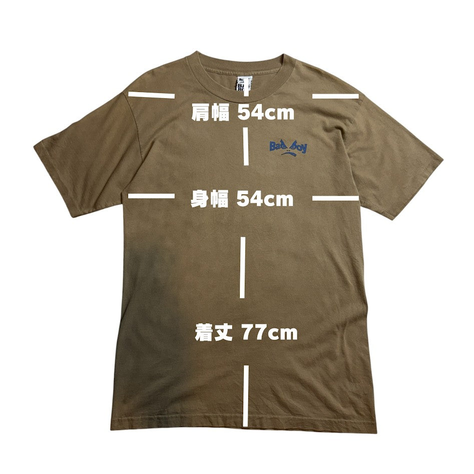 ⭐️USA製⭐️ BAD BOY バックプリントTシャツ ベージュ Made in USA 100%コットン Lサイズ