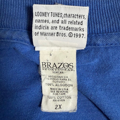 90s Looney Tunes タズ バイカー Tシャツ Made in USA｜BRAZOS Sportswear 2XL