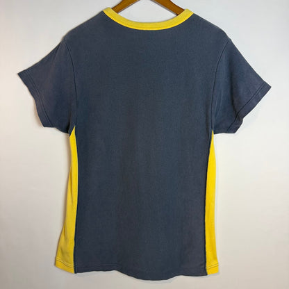 Champion REVERSE WEAVE T-SHIRT ネイビー×イエロー MEDIUM