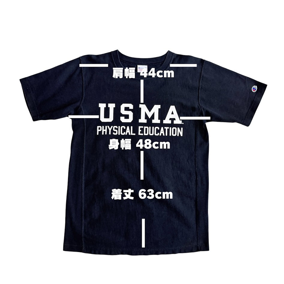 Champion Reverse Weave USMA PHYSICAL EDUCATION Tシャツ｜ヘビーウェイト ブラック Lサイズ