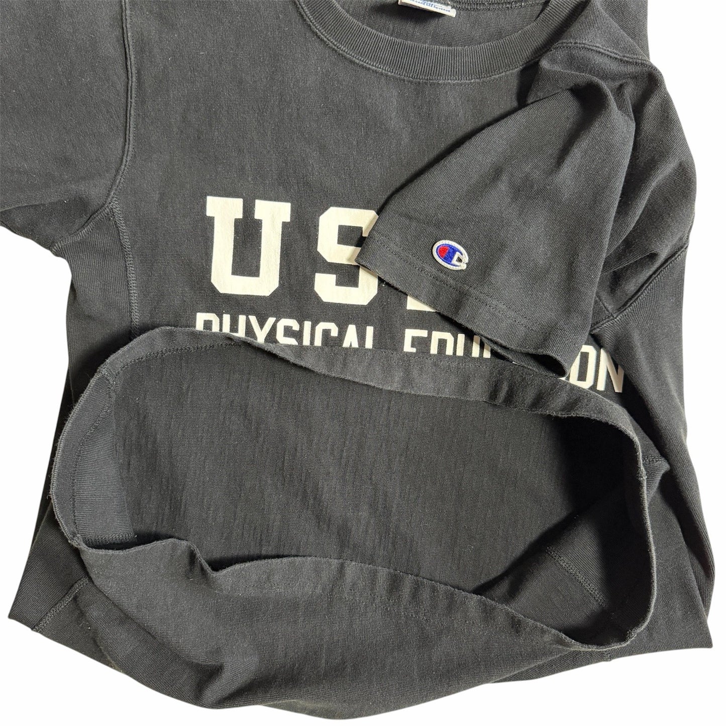 Champion Reverse Weave USMA PHYSICAL EDUCATION Tシャツ｜ヘビーウェイト ブラック Lサイズ