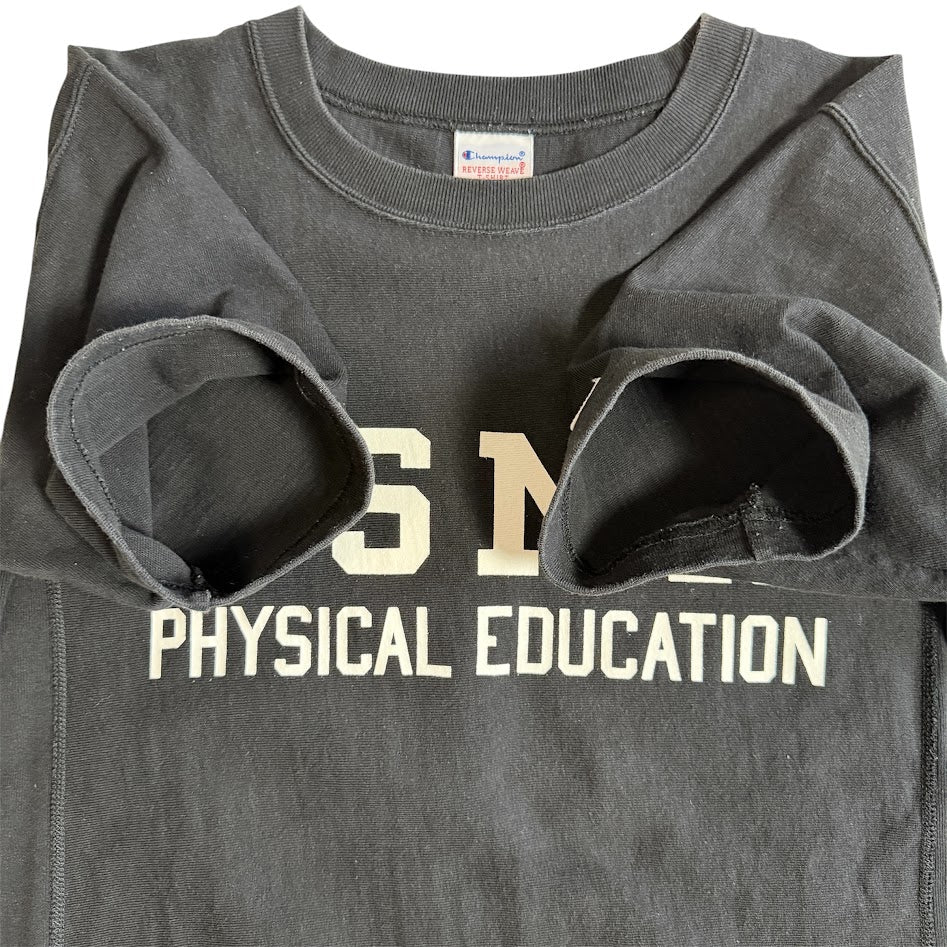 Champion Reverse Weave USMA PHYSICAL EDUCATION Tシャツ｜ヘビーウェイト ブラック Lサイズ