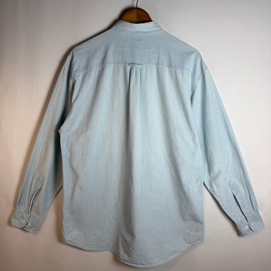 ⭐️美品⭐️ GAP オックスフォード ボタンダウンシャツ ライトブルー 刺繍ポケット コットン100% Lサイズ相当