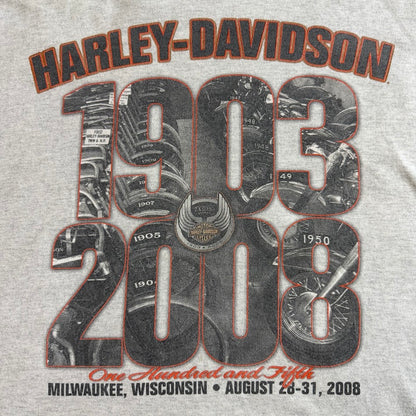 Harley-Davidson 105th Anniversary 2008 両面プリント Tシャツ BRASADOボディ