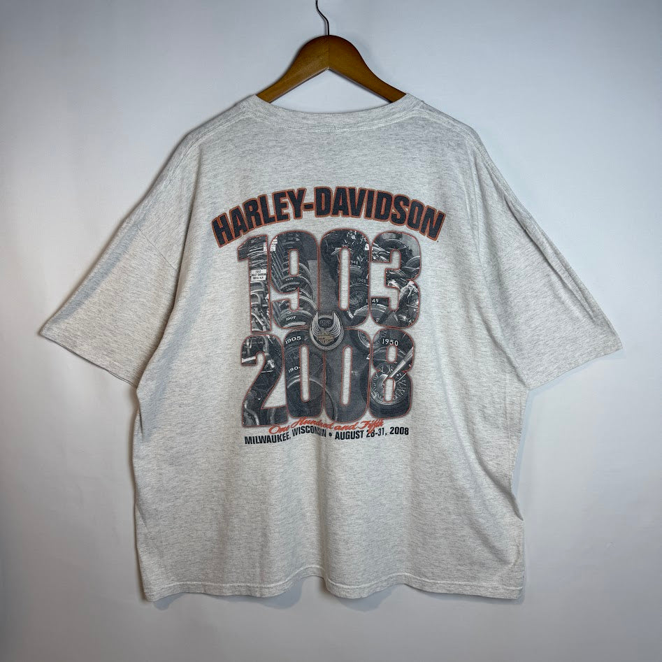 Harley-Davidson 105th Anniversary 2008 両面プリント Tシャツ BRASADOボディ