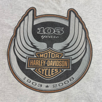 Harley-Davidson 105th Anniversary 2008 両面プリント Tシャツ BRASADOボディ