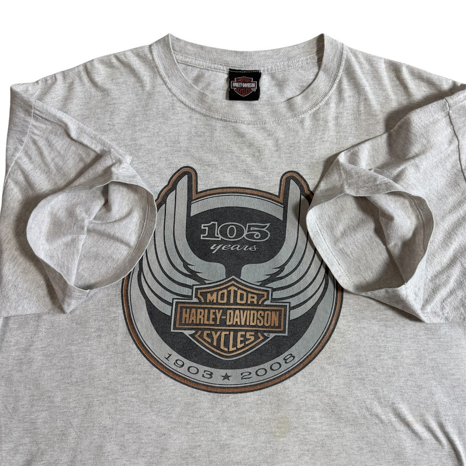 Harley-Davidson 105th Anniversary 2008 両面プリント Tシャツ BRASADOボディ