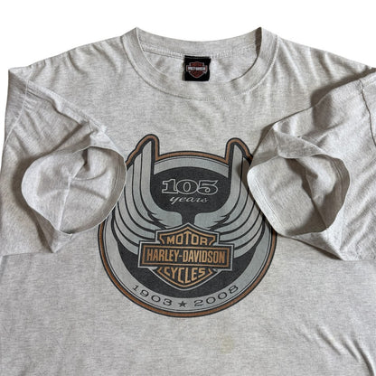 Harley-Davidson 105th Anniversary 2008 両面プリント Tシャツ BRASADOボディ