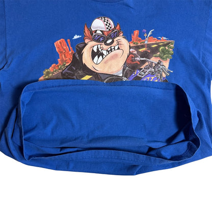 90s Looney Tunes タズ バイカー Tシャツ Made in USA｜BRAZOS Sportswear 2XL