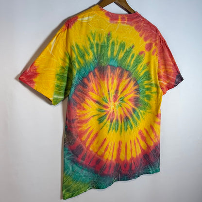 90s ONEITA JAMAICA タイダイ刺繍Tシャツ｜ラスタカラー コットン100% L