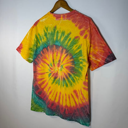90s ONEITA JAMAICA タイダイ刺繍Tシャツ｜ラスタカラー コットン100% L
