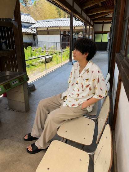 Kaluluwa Hawaiian Style ルアー総柄 レーヨン オープンカラーシャツ XL ホワイト 古着