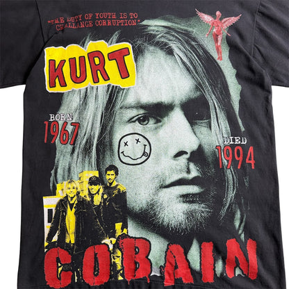 Kurt Cobain「GRUNGE IS NOT DEAD」ブートレグデザインTシャツ L ブラック